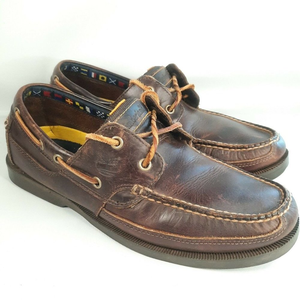 Timberland Boat Shoes Brown Leather Moc Loafer